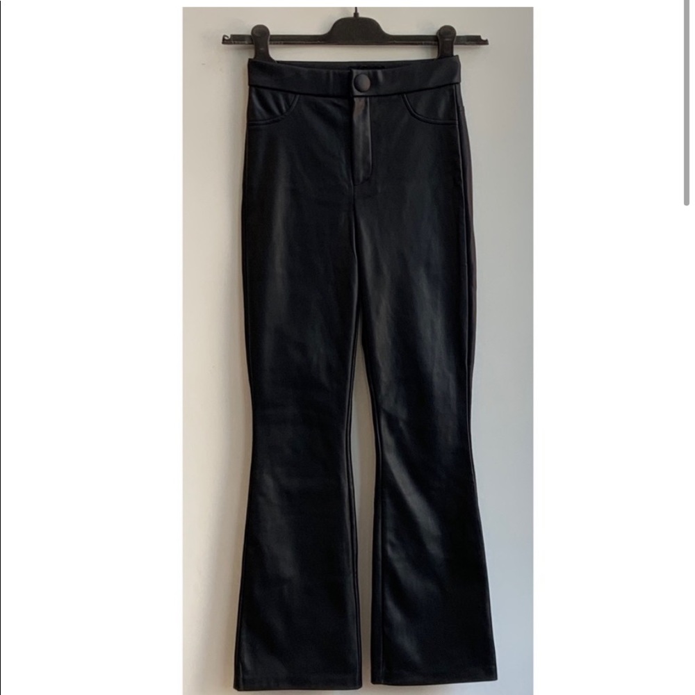 Zara Black Faux Leather Pants XS